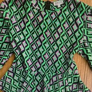 Daily Concept Green Geometric Print Blouse